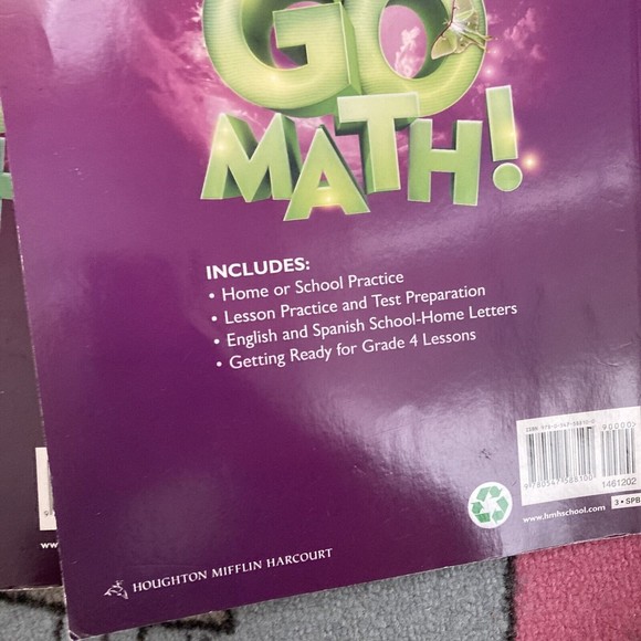Lot Of 2. Go Math!: Student Practice Book & Text Book Grade 3 - Paperback - Picture 6 of 9